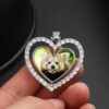 Personalized Double-Sided Heart Moissanite Necklace with Rotating Design