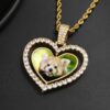 Personalized Double-Sided Heart Moissanite Necklace with Rotating Design