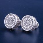 Sparkling Round Moissanite Stud Earrings for Men – Iced Elegance and Style